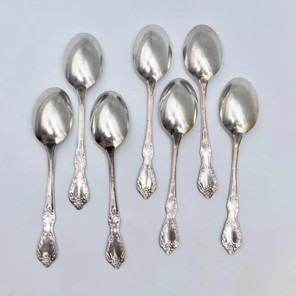 7 Wm Rogers Mfg Co Grand Elegance Silverplate Floral Ornate Flatware